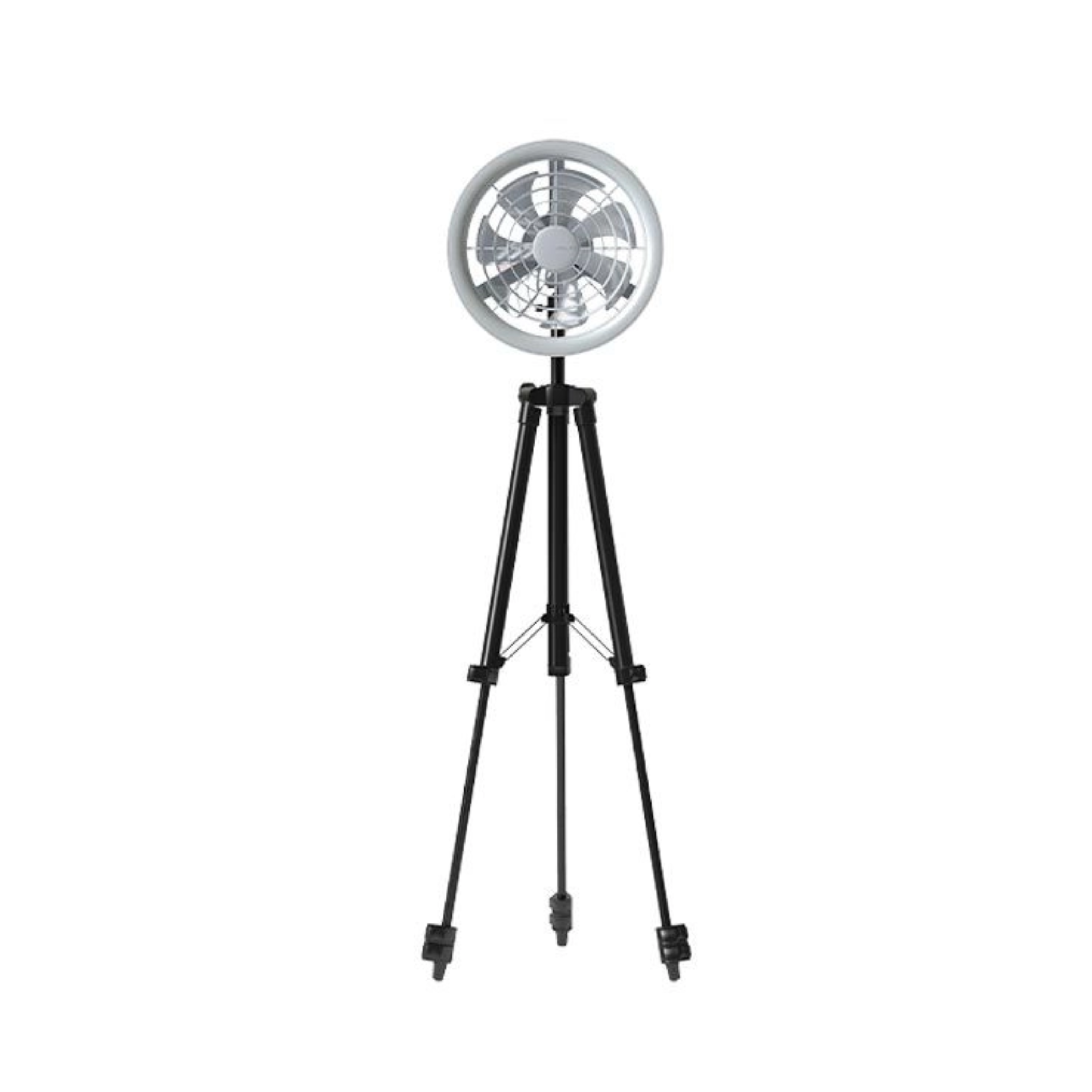 JISULIFE FA17 White 12000MAH Outdoor LED Ceiling Fan with Long Tripod Stand