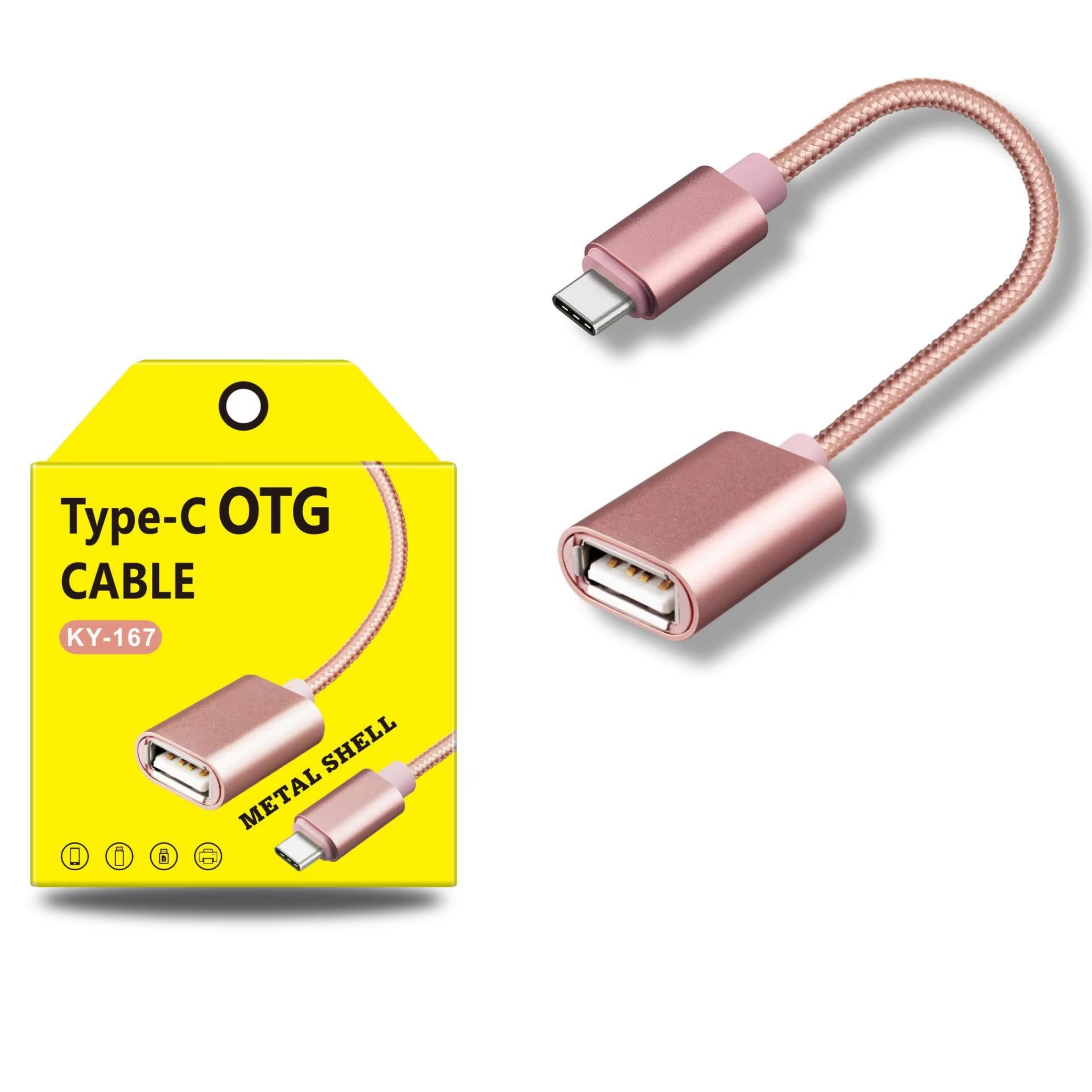 KM Type-C Otg Cable Ky-167 type c otg cable - Black